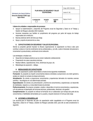 Plan Anual de Salud y Seguridad Ocupacional | PDF