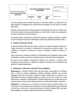 Plan Anual de Salud y Seguridad Ocupacional | PDF