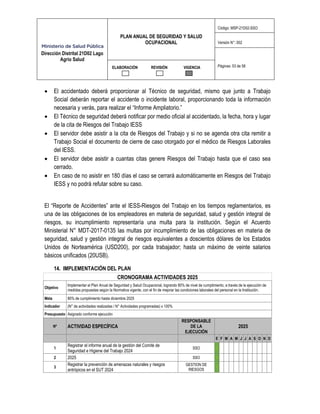 Plan Anual de Salud y Seguridad Ocupacional | PDF