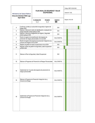 Plan Anual de Salud y Seguridad Ocupacional | PDF