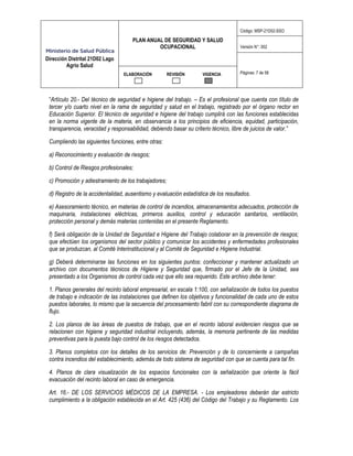 Plan Anual de Salud y Seguridad Ocupacional | PDF