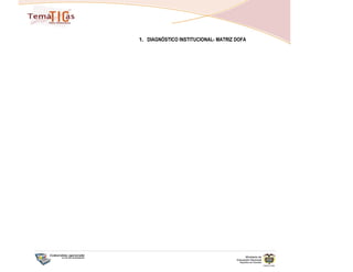 1. DIAGNÓSTICO INSTITUCIONAL- MATRIZ DOFA
 