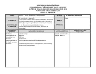 SECRETARIA DE EDUCACIÓN PÚBLICA
ESCUELA PRIMARIA “NIÑO ARTILLERO” CLAVE: 12EPR0798V
SECTOR: 02 ZONA ESCOLAR: 043 CICLO ESC...