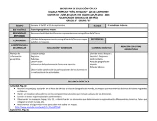 SECRETARIA DE EDUCACIÓN PÚBLICA
ESCUELA PRIMARIA “NIÑO ARTILLERO” CLAVE: 12EPR0798V
SECTOR: 02 ZONA ESCOLAR: 043 CICLO ESC...