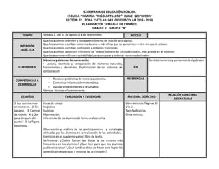 SECRETARIA DE EDUCACIÓN PÚBLICA
ESCUELA PRIMARIA “NIÑO ARTILLERO” CLAVE: 12EPR0798V
SECTOR: 02 ZONA ESCOLAR: 043 CICLO ESC...