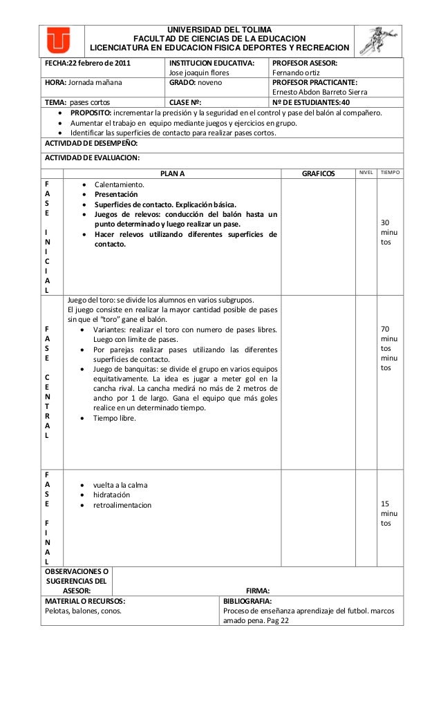 formato de planeacion de clases