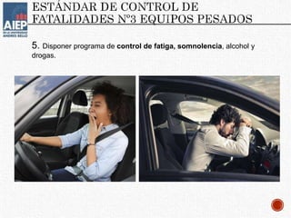 5. Disponer programa de control de fatiga, somnolencia, alcohol y
drogas.
 