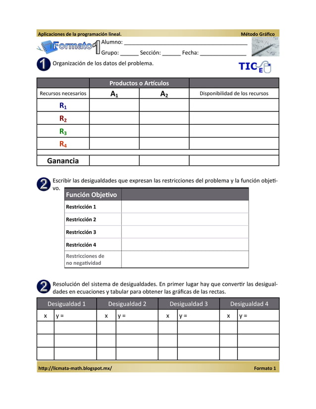 Linear Programming Template - Graphical method | PDF