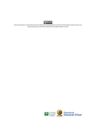Esta obra está sujeta a la licencia Reconocimiento-NoComercial-CompartirIgual 4.0 Internacional de Creative Commons. Para ver una
copia de esta licencia, visite http://creativecommons.org/licenses/by-nc-sa/4.0/.
 