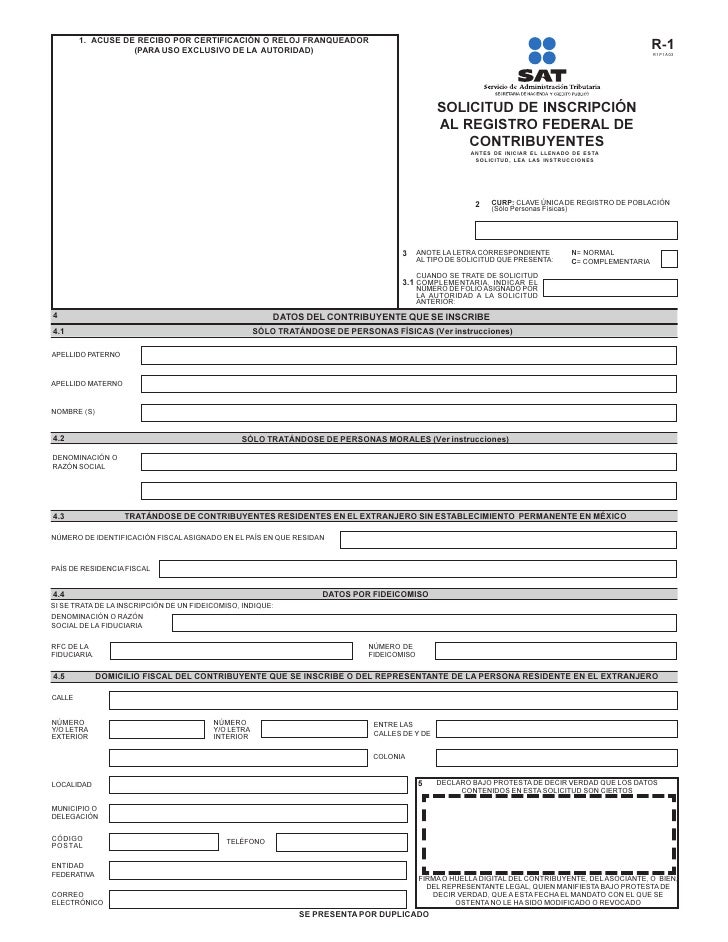 Resultado de imagen de llenado de formato r1