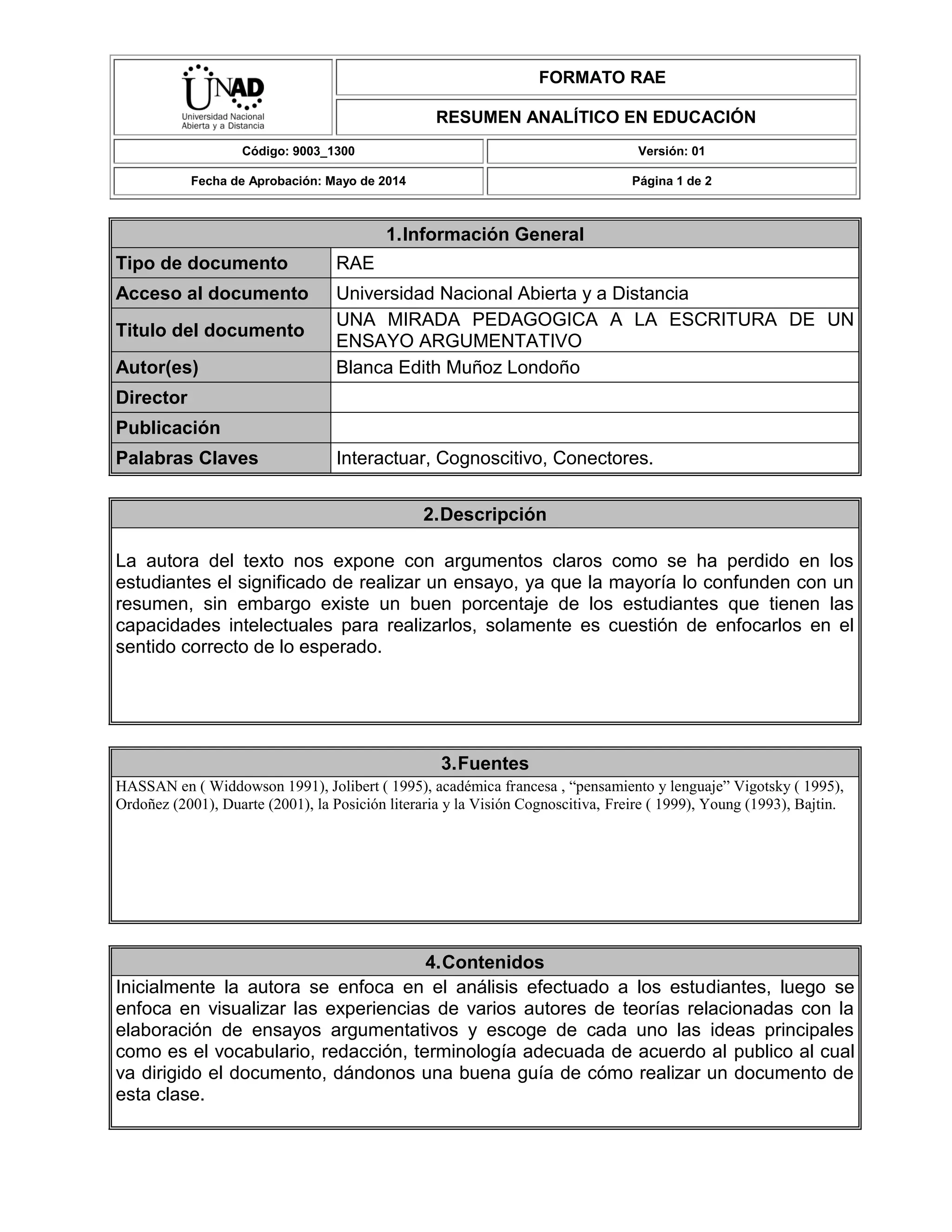 Formato rae | PDF