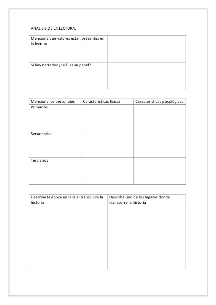 formato reporte de lectura secundaria todos los grados