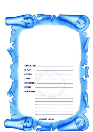 Formatos caratulas | DOC