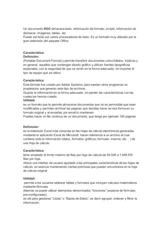 Formato Script Formatos de almacenamiento digital | DOCX