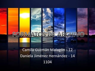 Camila Guzmán Malagón - 12
Daniela Jiménez Hernández - 14
             1104
 