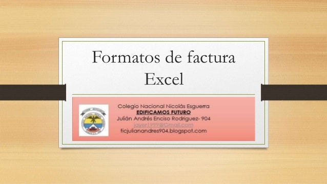 formatos de factura excel