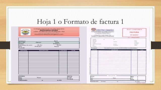 Formatos de factura excel