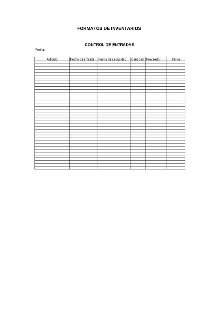 formato de entrega de mercancia en excel