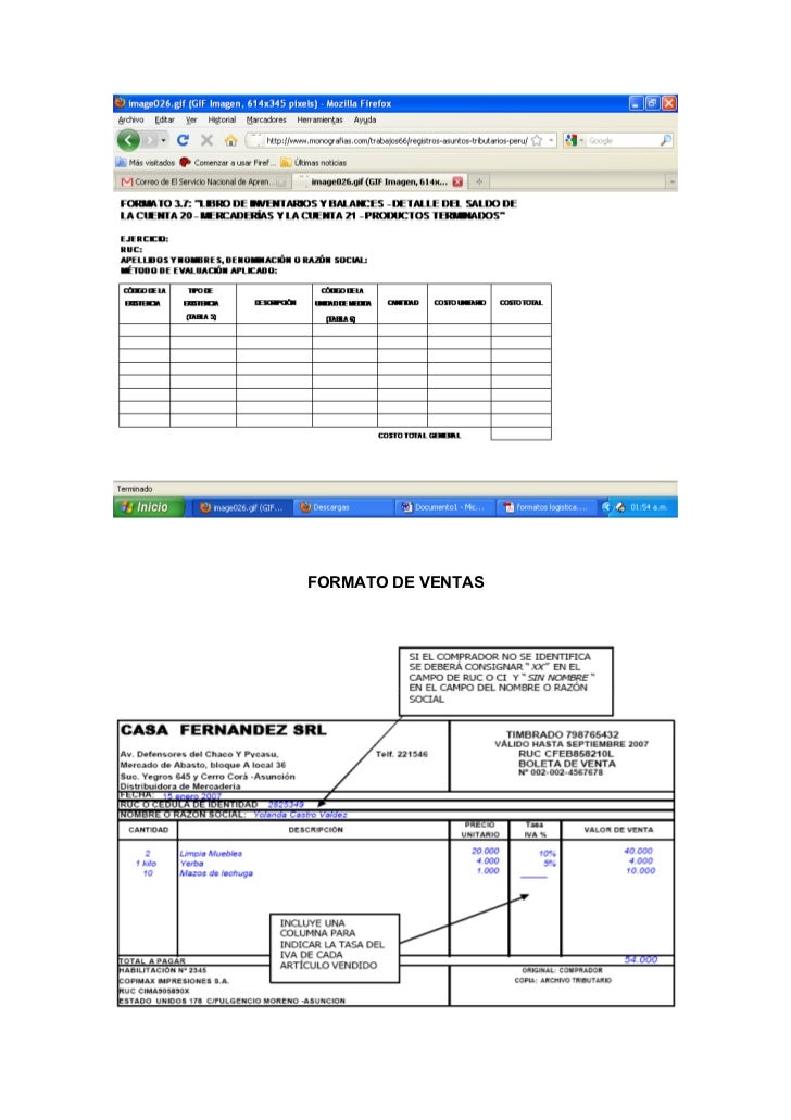 Formatos de inventarios
