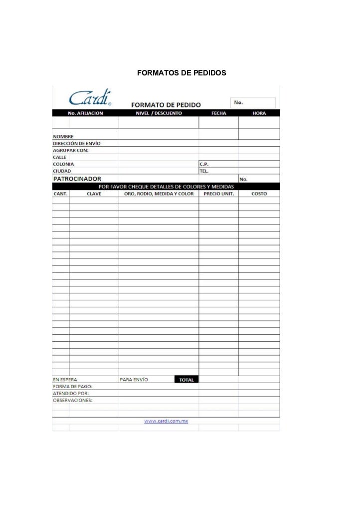 Formatos de inventarios