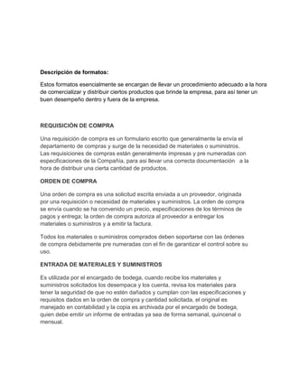 Formatos de logistica