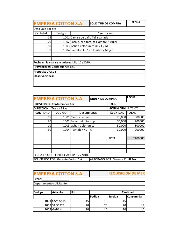 formato de entrega de mercancia en excel