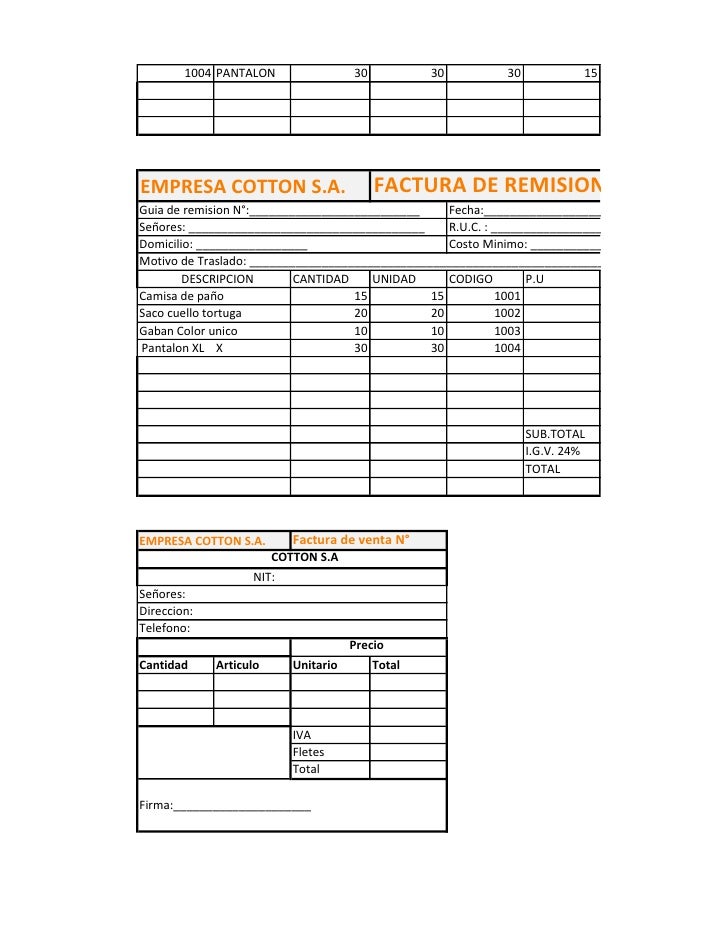 formato de remisiones en excel