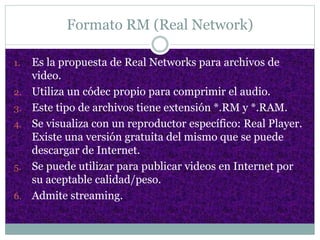 Formatos de multimedia más usados | PPTX