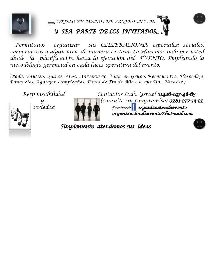 Planificacion y organizacion de eventos y banquete