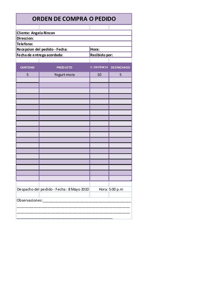 formatos para almacen en excel