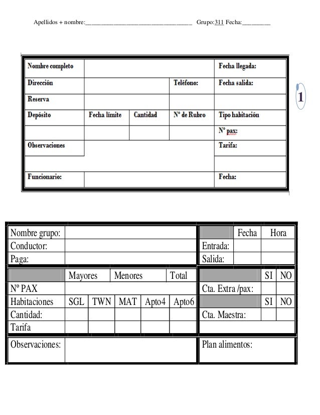 Formatos reservaciones