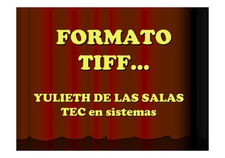 FORMATO
   TIFF…
YULIETH DE LAS SALAS
   TEC en sistemas
 