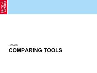 Results

COMPARING TOOLS
 