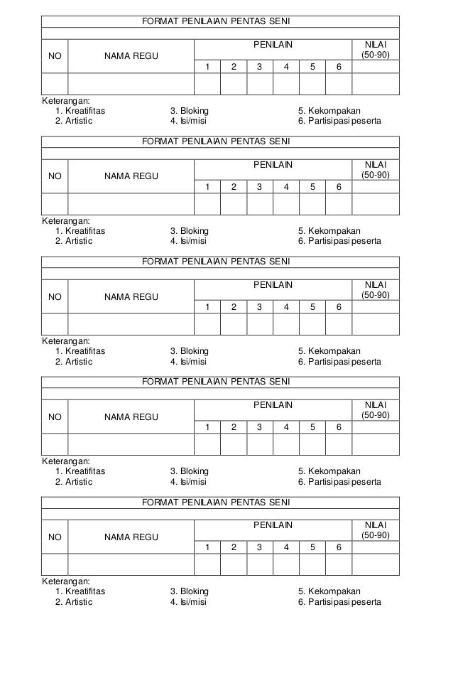 Format Penilaian Lomba Adzan