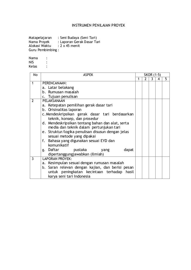 Rpp Seni Budaya Kurikulum 2013 Format penilaian tari http Rpp Seni Budaya Kurikulum 2013 Format penilaian tari http