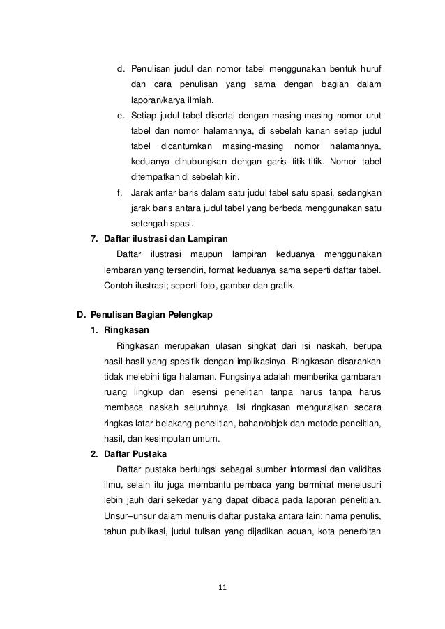 Format penulisan laporan