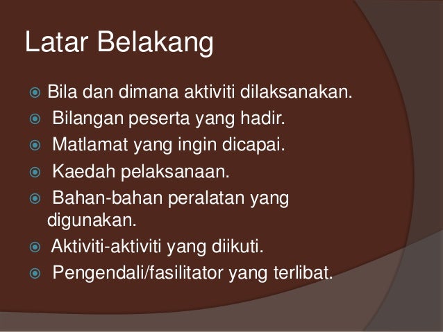 Format penyediaan laporan aktiviti