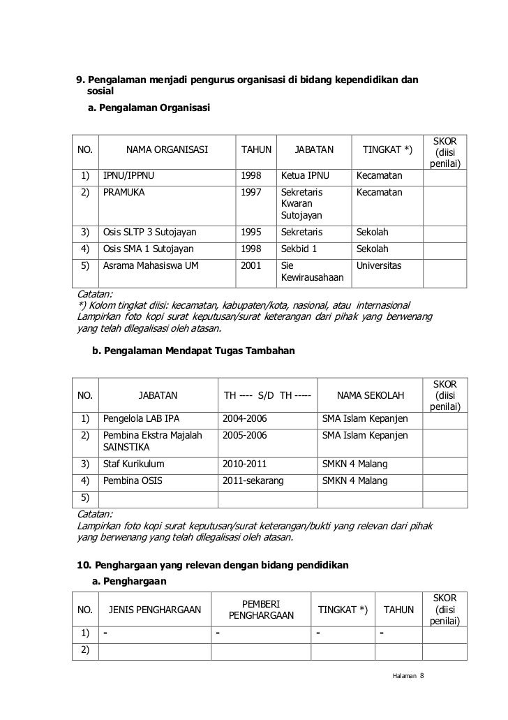 Format portofolio guru berprestasi 2012