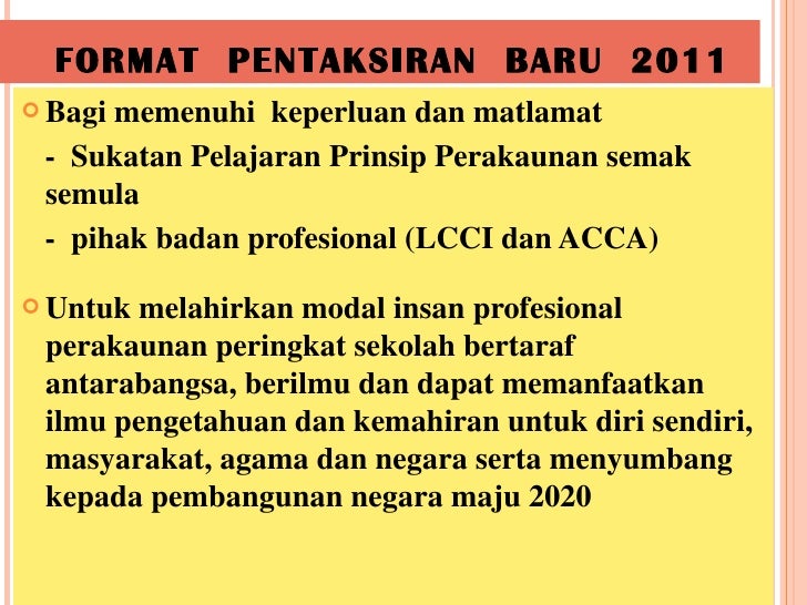 Format Prinsip Perakaunan Bermula 2011