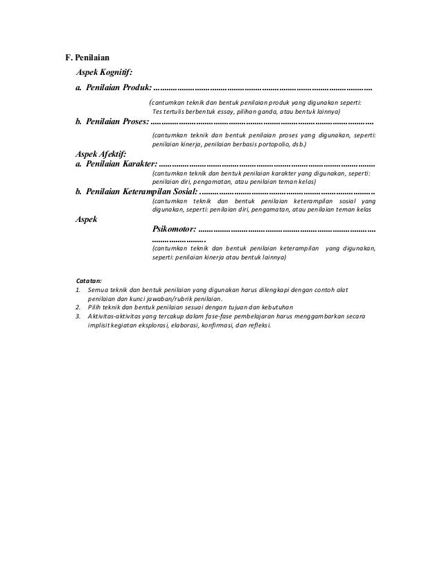 Format rpp pbl berkarakter
