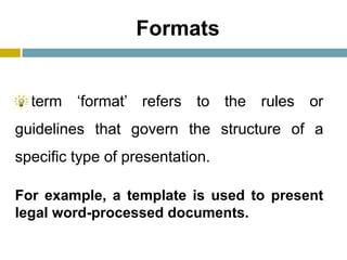 Formats & conventions | PPTX