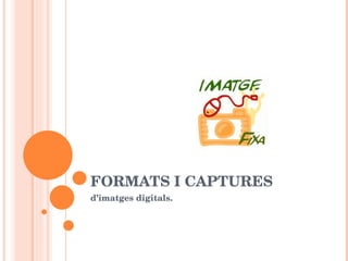 FORMATS  I CAPTURES d’imatges  digitals . 