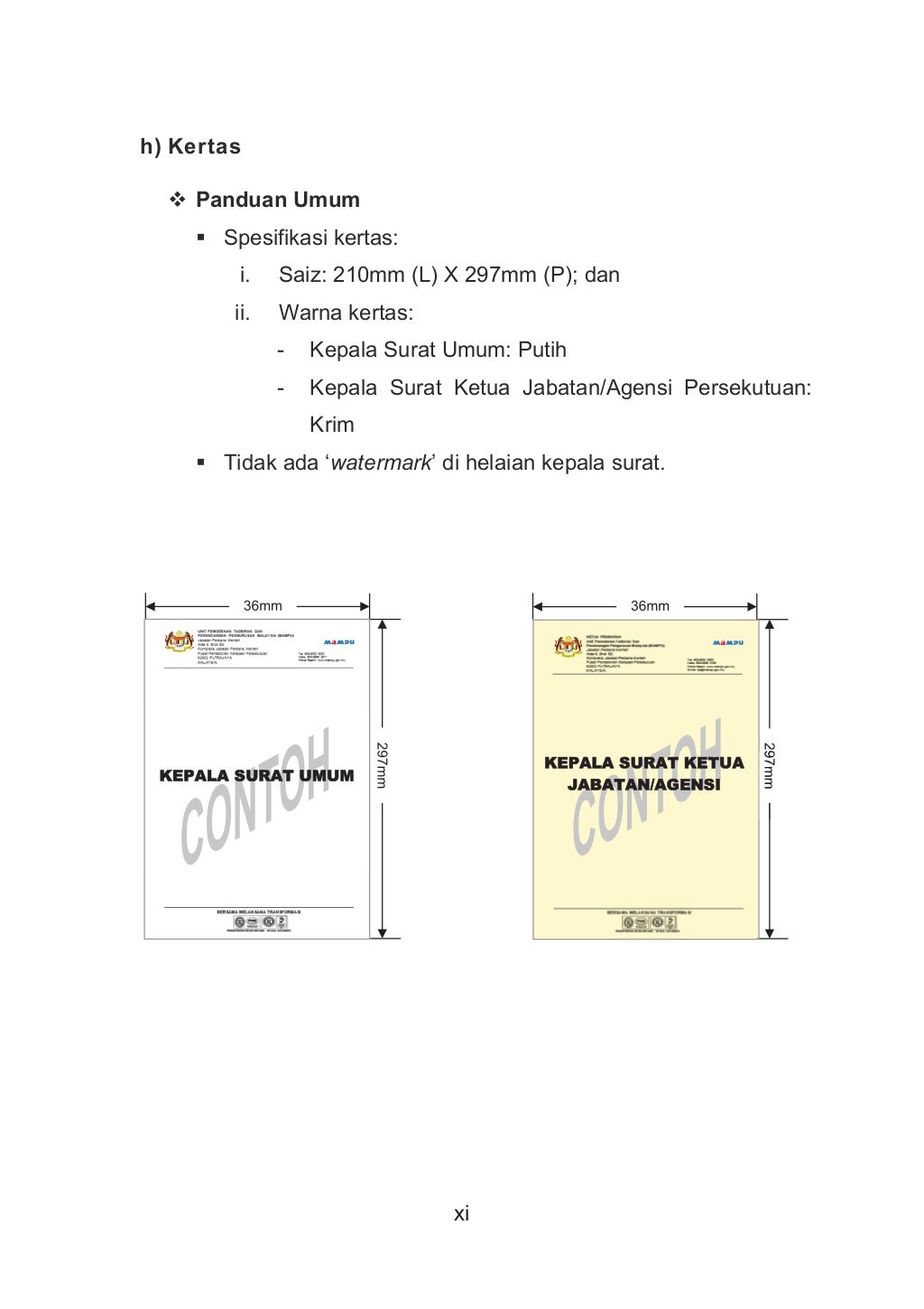 Contoh Template Surat Rasmi