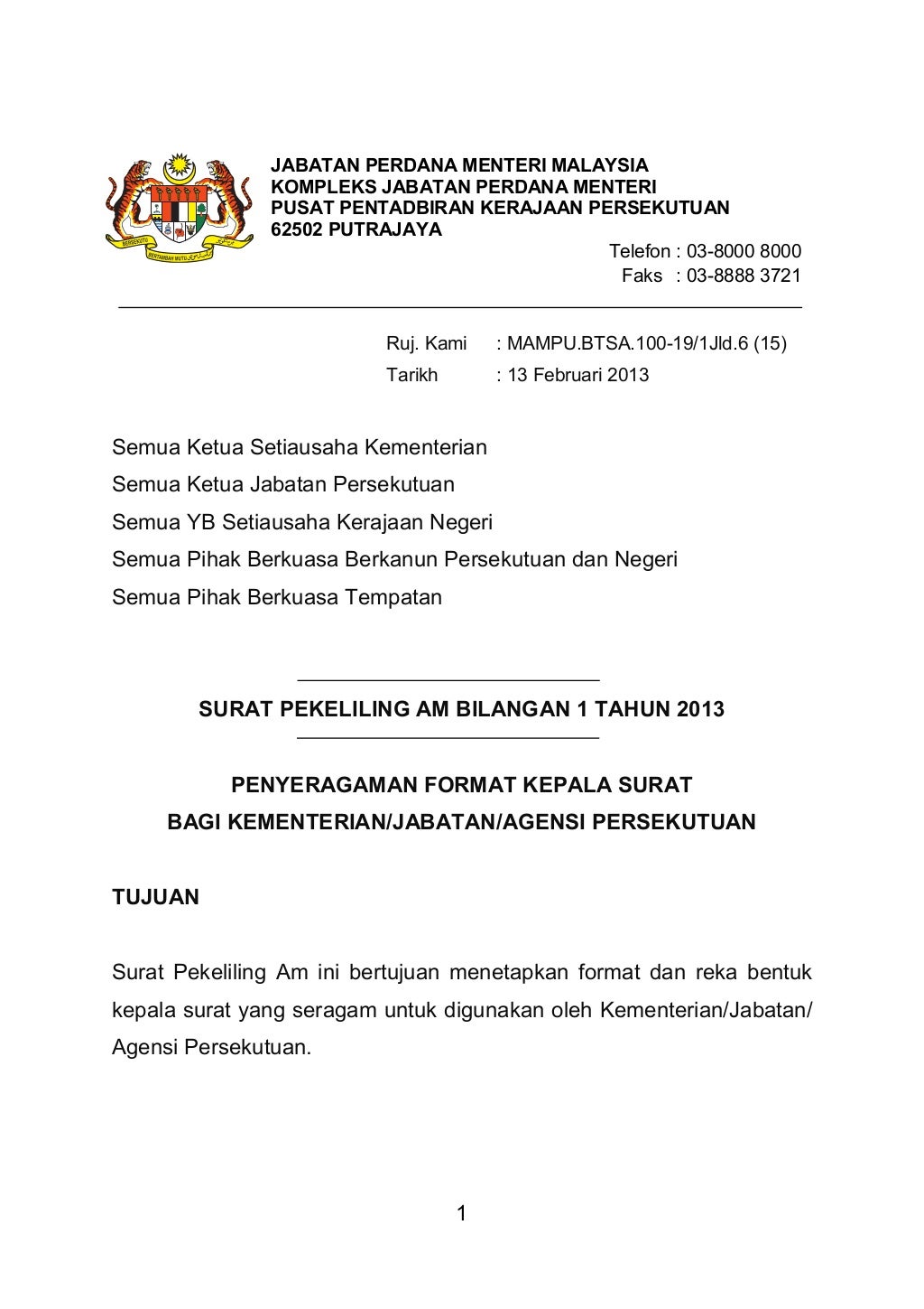 Format Surat Rasmi Tahun 5