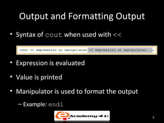 Formatted input and output | PPT