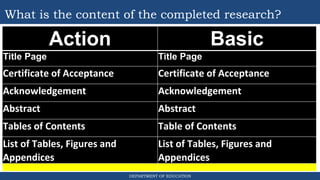 BERF research format of Department of Ed | PPTX
