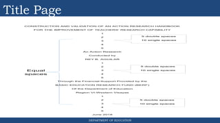 BERF research format of Department of Ed | PPTX