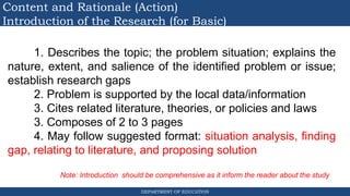 BERF research format of Department of Ed | PPTX