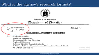 BERF research format of Department of Ed | PPTX