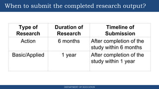 BERF research format of Department of Ed | PPTX
